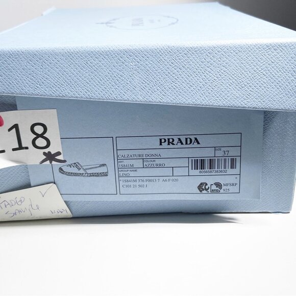NWT Prada Linen Espadrilles Blue size 37 - Picture 2 of 10